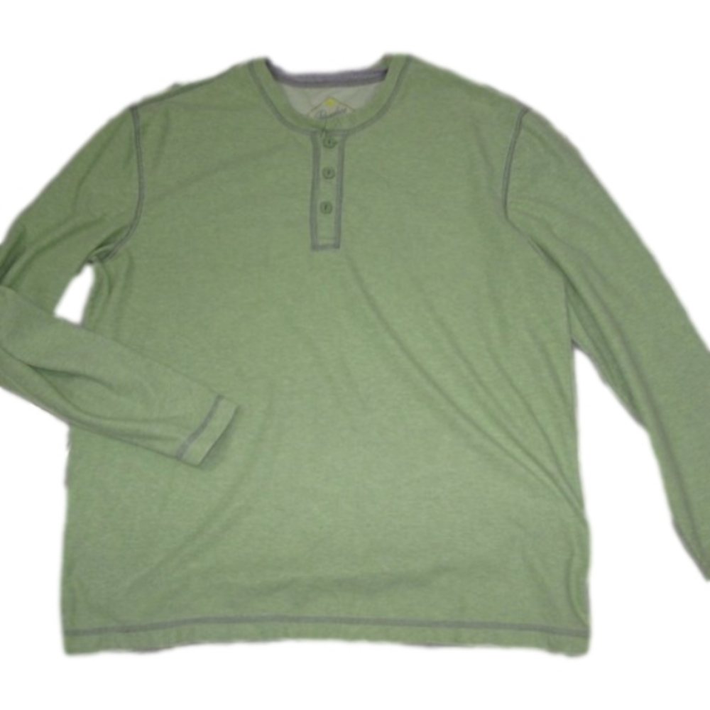 PARADISE Collection Men's Lime Green Henley Shirt Size Large